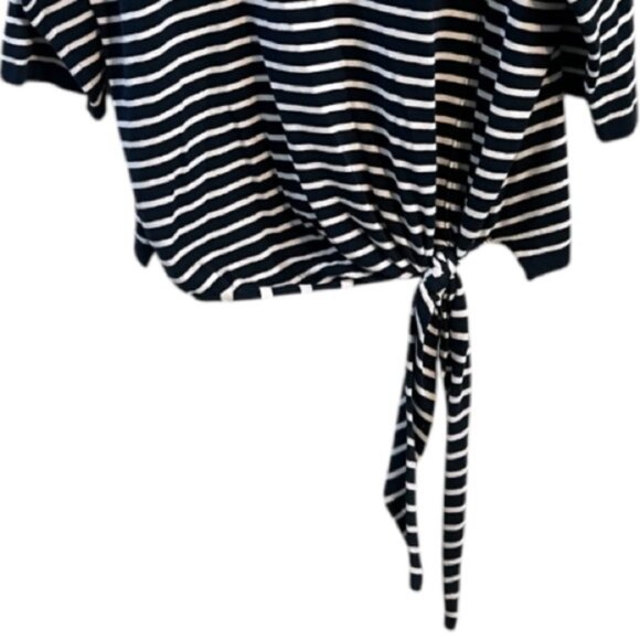 Time and Tru Striped Tie Waist V-neck Tee T-shirt Top Blouse XL 16-18 Plus Size - Picture 6 of 6